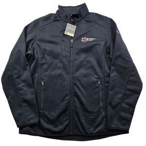 Eddie Bauer Dash Fleece Jacket Men 2XL Navy Blue Full Zip Softshell Co. Logo NEW